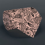 Elegant Black On Pink Floral Paisley Pattern Tie<br><div class="desc">Elegant Black vintage floral damasks pattern over salmon pink changeable background colour. Adjustable size of the print and background colour. If you need any help customising any of my designs,  contact ArtOnWear designer. Free text formatting with live help available by request.</div>