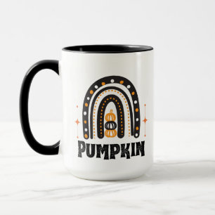Elegant black &orang Pumpkin and Rainbow Mug