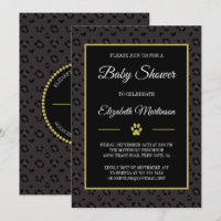Elegant Black Panther Leopard Spots Baby Shower