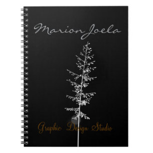 Elegant black pattern spiral notebook