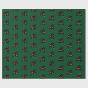 Elegant Black Pegasus Vintage Carousel Horse Wrapping Paper