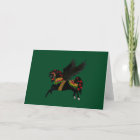 Elegant Black Pegasus Vintage-Style Holiday  Card