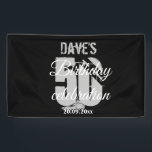 Elegant Black Personalised 50th Any Birthday Party Banner<br><div class="desc">Black Grey Personalised 50th Any Birthday Party Banner</div>