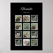 Elegant Black Pet Poster with 12 Photo Slots
