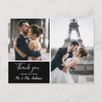 Elegant Black Photo Collage | Blank Thank You