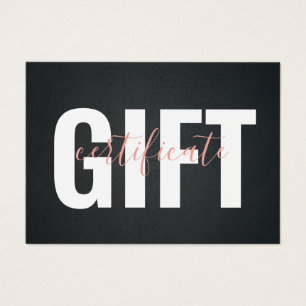 Elegant Black Pink Business Gift Certificate