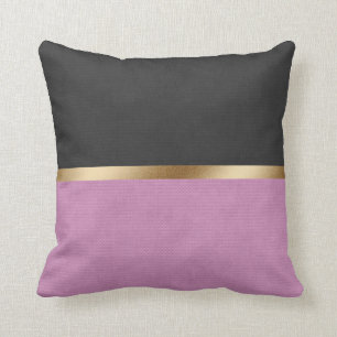 Elegant Black Pink Leather Cushion