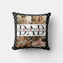 Elegant Black Polka Dot 4-Photo Custom Dad Gift