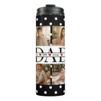 Elegant Black Polka Dot 4-Photo Custom Dad Gift