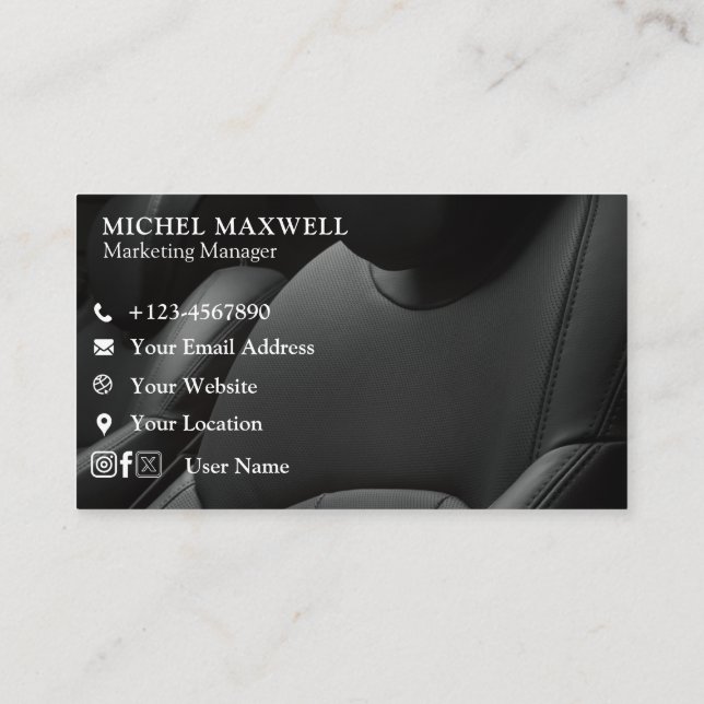 Elegant Black Premium Car Dealer/ Professional Business Card (Back)