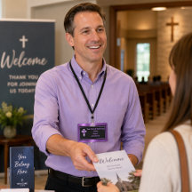 Elegant Black Purple Church Pastor 