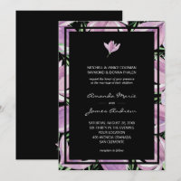 Elegant Black Purple Floral Wedding