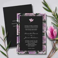 Elegant Black Purple Floral Wedding