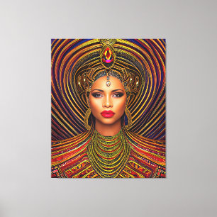 Elegant Black Queen: Art Black History Month Canvas Print