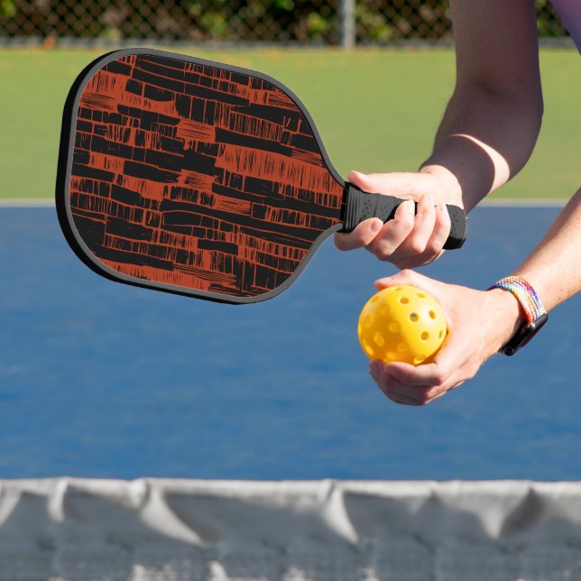 Elegant black &red abstract modern  pickleball paddle (Insitu)
