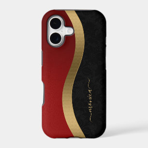 Elegant Black Red and Gold Personalised