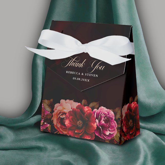 Elegant black red floral cute romantic wedding  favour box (Creator Uploaded)