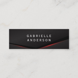 Elegant Black Red Glow Abstract Background Mini Business Card