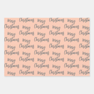 Elegant Black Red Merry Christmas Wrapping Paper