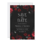 Elegant Black Red Roses Floral Save The Date