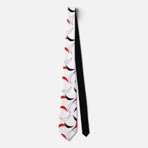 Elegant Black, Red & White Abstract Pattern Men's Tie