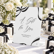Elegant Black Ribbon Pearl Bridal Shower Favours