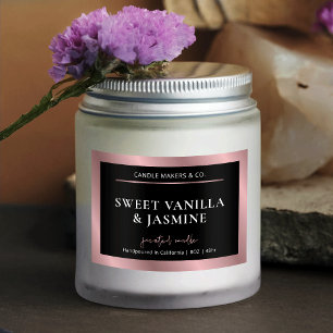 Elegant Black & Rose Gold Product Packaging Label