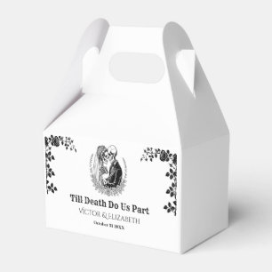 Elegant Black Rose "Till Death" Skeleton Wedding Favour Box
