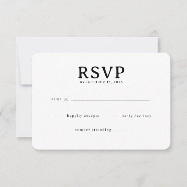 Elegant Black RSVP Card (Front)