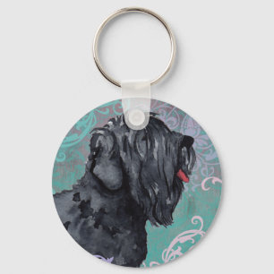 Elegant Black Russian Terrier Key Ring