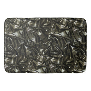Elegant Black satin gathered look Bath Mat