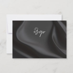 Elegant black satin rsvp with meal choices card