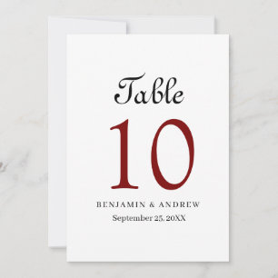 Elegant Black Script Acrylic Arch Table Number