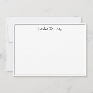 Elegant Black Script Border Personalised Card