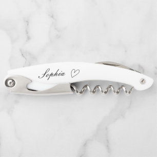 Elegant Black Script Bridesmaid Proposal Gift for Corkscrew