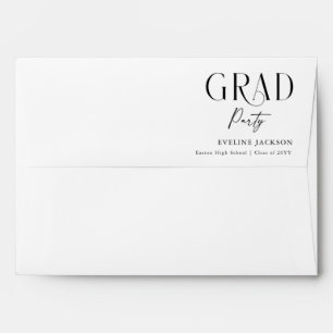 Elegant Black Script Calligraphy Graduation Envelope