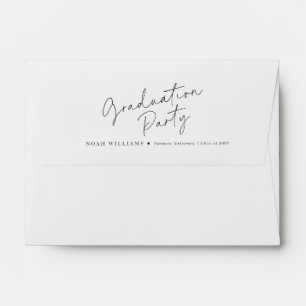 Elegant Black Script Calligraphy Graduation Party Envelope