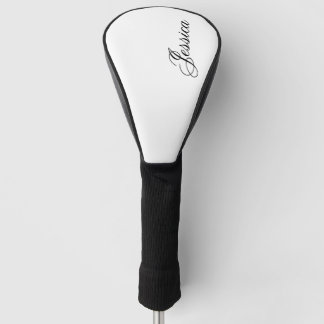 Elegant Black Script Font Golf Head Cover