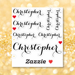 Elegant Black Script Name Office Custom Cut Vinyl