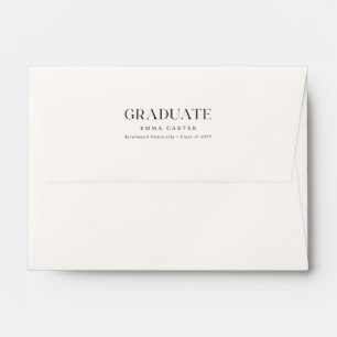 Elegant Black Script Return Address Graduation Envelope