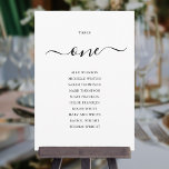 Elegant Black Script Table Number 1 Seating Chart<br><div class="desc">These elegant black and white signature script double-sided table number 1 seating chart cards are perfect for all celebrations. Designed by Thisisnotme©</div>