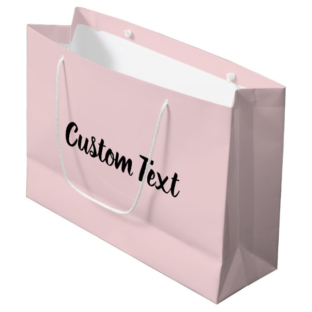 Elegant Black Script Text Template Pale Pink Large Gift Bag (Front Angled)