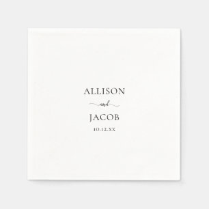 Elegant Black Script Wedding Napkin