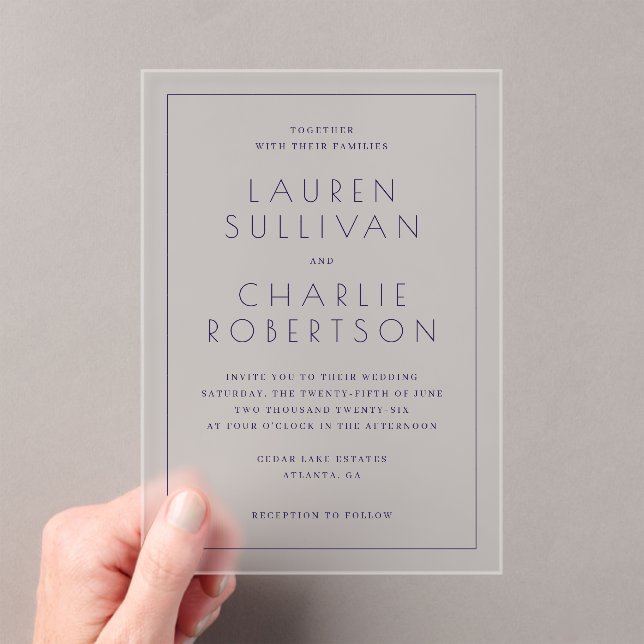 Elegant Black Serif Wedding Invitation (Insitu (Handheld))