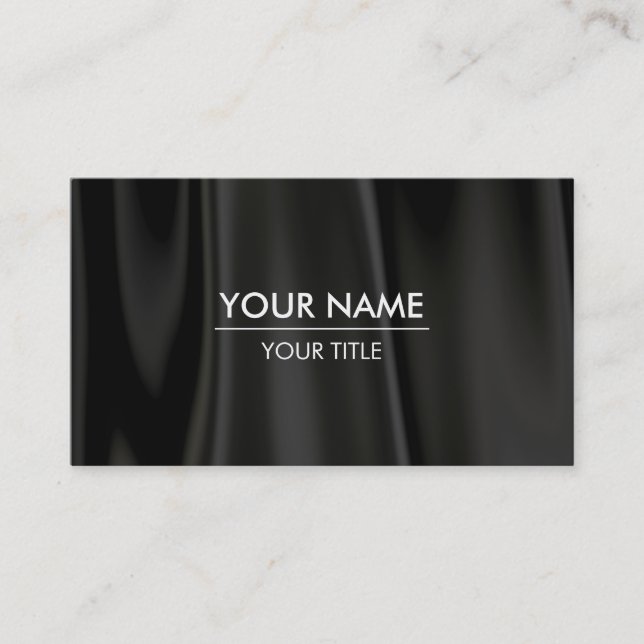 Elegant Black Silk Business Card (Front)