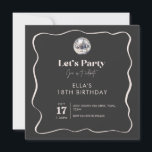Elegant Black & Silver Disco Ball 18th Birthday Invitation<br><div class="desc">Celebrate in style with this elegant black and silver disco ball 18th birthday party invitation. Featuring a modern dark background, chic wavy border, and a shimmering disco ball, this trendy design is perfect for a milestone celebration. Personalise with your party details to create the ultimate invite that sets the tone...</div>