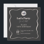 Elegant Black & Silver Disco Ball 18th Birthday Invitation<br><div class="desc">Celebrate in style with this elegant black and silver disco ball 18th birthday party invitation. Featuring a modern dark background, chic wavy border, and a shimmering disco ball, this trendy design is perfect for a milestone celebration. Personalise with your party details to create the ultimate invite that sets the tone...</div>