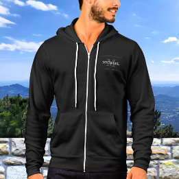 Elegant Black Silver Monogram Custom Name Hoodie