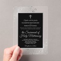 Elegant Black & Silver Ornate Catholic Wedding