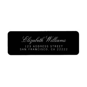Elegant Black Simple Return Address Labels